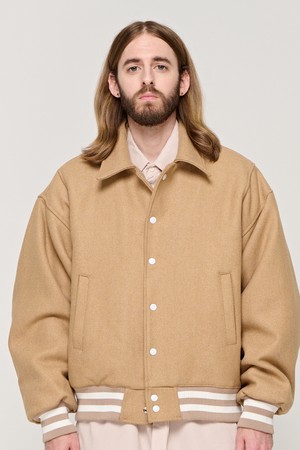 CB WOOL VARSITY JACKET (BEIGE)