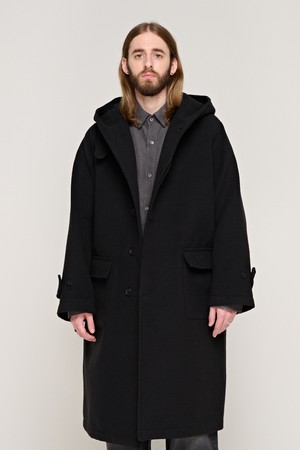 CB BALMACAAN WOOL BLENDED HOOD COAT (BLACK)