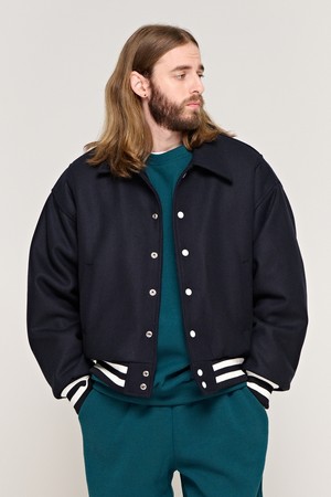 CB WOOL VARSITY JACKET (NAVY)