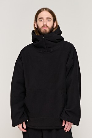 CB OVER FLEECE ZIPPER HOOD  (BLACK)