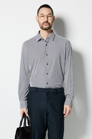 트리코트 스트레치 셔츠_네이비 (슬림핏)