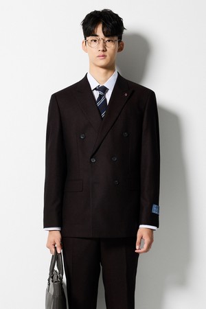 [BLACK LABEL] W100 플란넬 수트자켓 와인 (더블클래식)