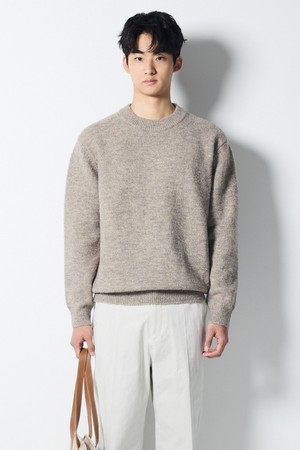 솜사탕 울혼방 반모크 니트 (베이지)