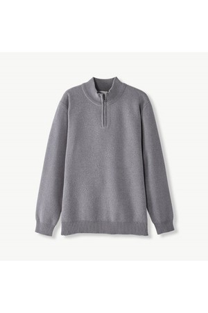 WARM_셔닐반집업 니트 (슬림핏) (그레이)