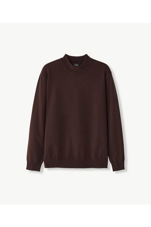 찰떡 모크넥 니트 (브라운)