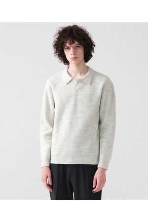 오픈카라 하찌 니트 (아이보리)