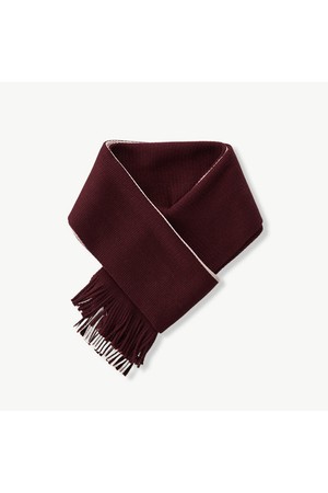 리버시블 배색 니트 머플러 (와인)