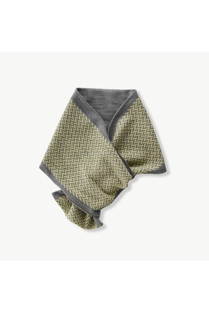 기하학 패턴 숏 니트 머플러 (그레이)