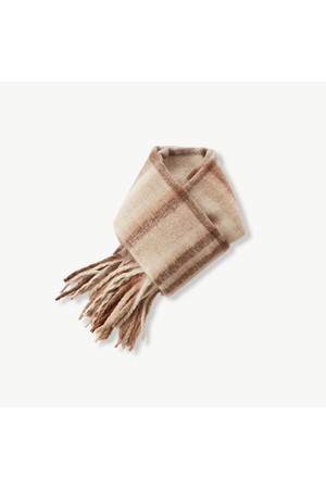빅 볼드 체크 머플러 (베이지)