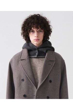 울 니트 바라클라바 머플러 (챠콜)