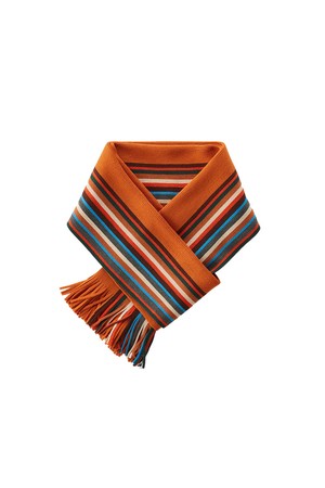 멀티 스트라이프 니트 머플러 (오렌지)