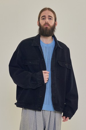 CB CLASSIC DENIM TRUCKER JACKET (BLACK)