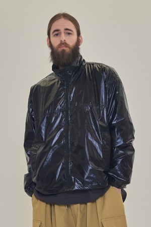 CB GLOSSY STRING ANORAK (BLACK)