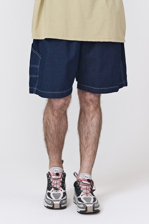 CB BACK POCKET DENIM SHORTS (BLUE)