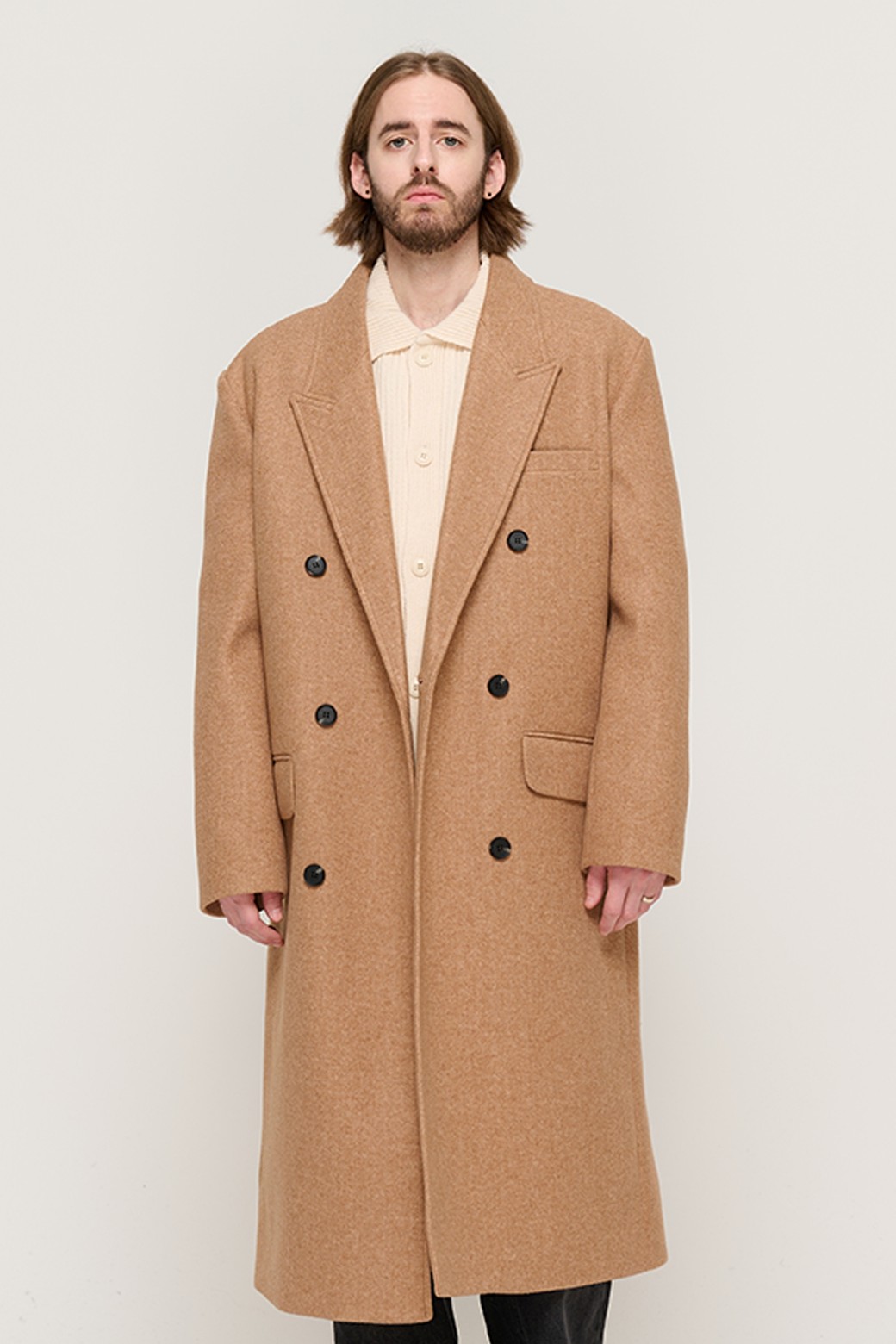 CARGOBROS - 코트 - SEMI OVER MAXI DOUBLE LONG COAT (CAMEL)