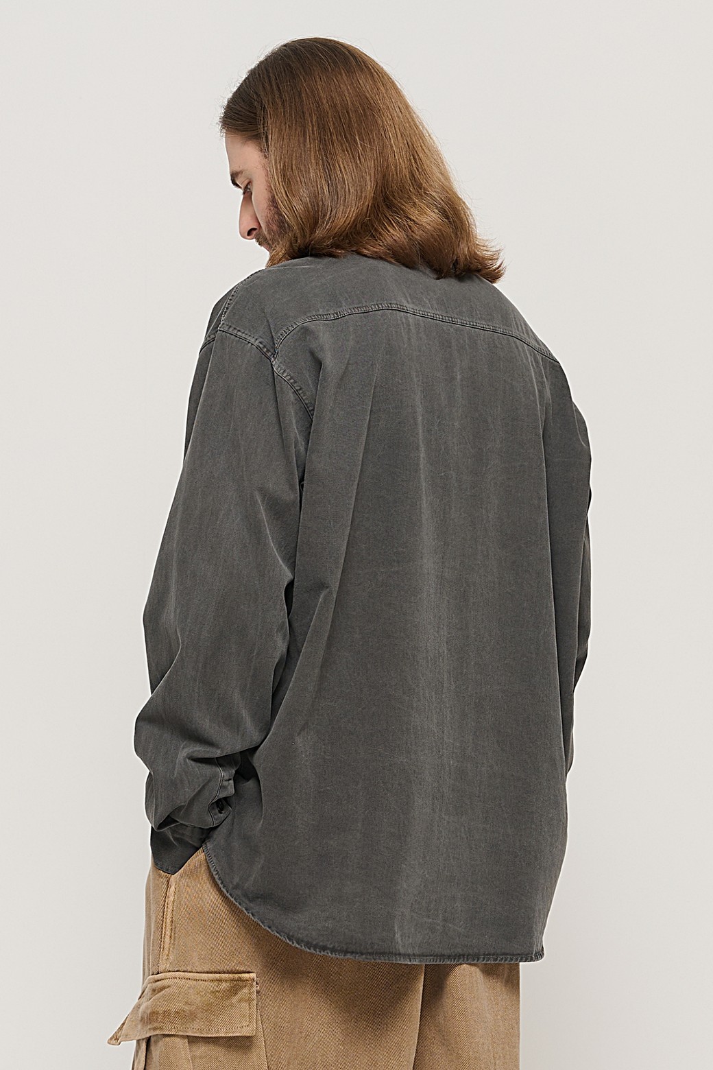 CARGOBROS - 긴팔셔츠 - PIGMENT WASHED WORK SHIRT (CHARCHOL)