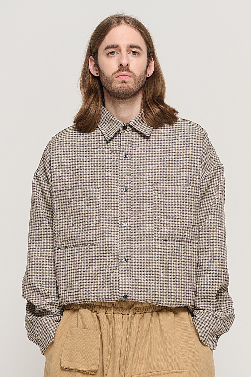 CARGOBROS - 긴팔셔츠 - WESTERN GINGHAM OVER CHECK SHIRT (BROWN)
