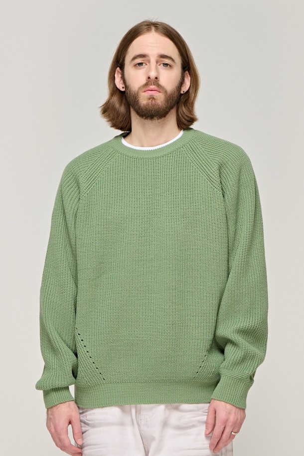 CARGOBROS - 스웨터 - CB RAGLAN ROUND KNIT (GREEN)