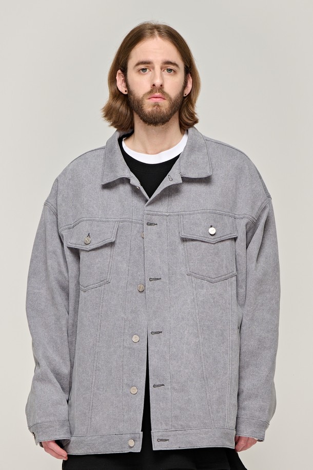 CARGOBROS - 블루종/점퍼 - CB PIG BIO TRUCKER JACKET (GRAY)