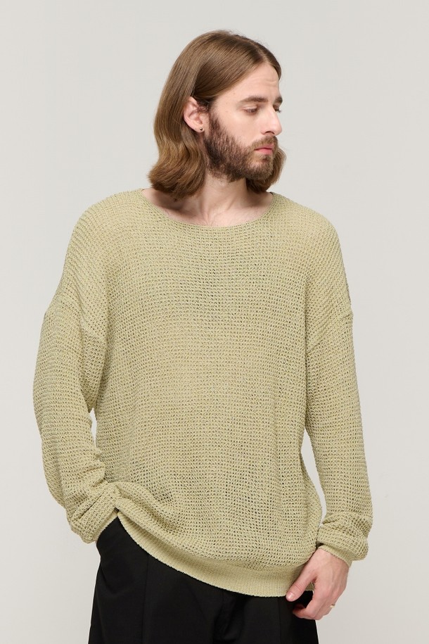 CARGOBROS - 스웨터 - CB SUMMER SCASHI WAFFLE COZY KNIT (KHAKI)