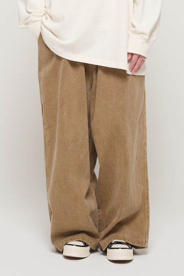 CARGOBROS - 캐주얼팬츠 - CB PIGMENT MULTI POCKET BANDING PANTS (BROWN)