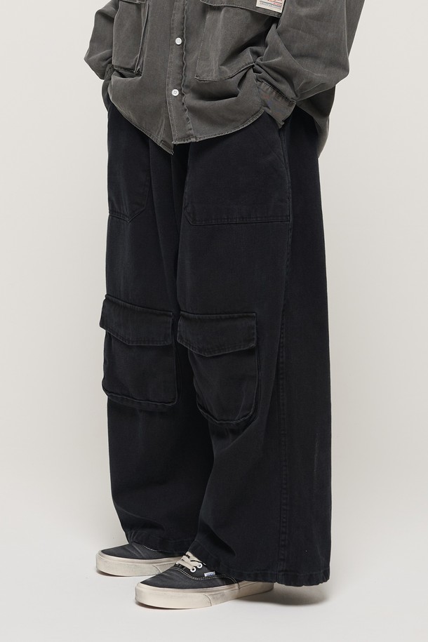 CARGOBROS - 캐주얼팬츠 - CB PIGMENT POCKET WORK PANTS (BLACK)