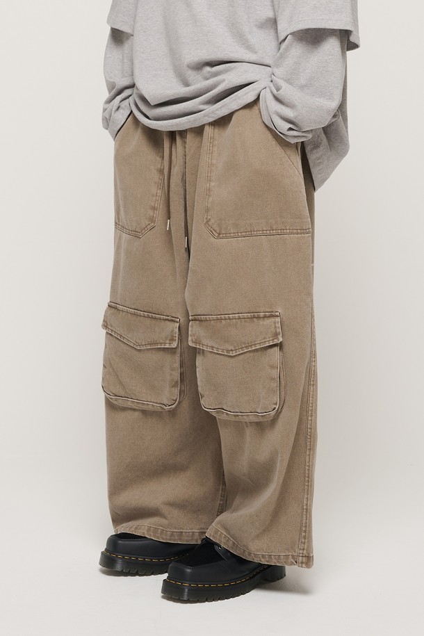 CARGOBROS - 캐주얼팬츠 - CB PIGMENT POCKET WORK PANTS (BROWN)