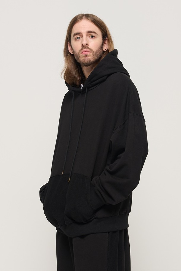 CARGOBROS - 후디 - Y2K STYLE BASIC OVERSIZED HOODIE T-SHIRT (BLACK)