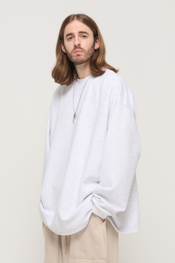 CARGOBROS - 스웨트셔츠 - COMFORT TRAINING LONG SLEEVE OVERSIZED BOX SWEATSHIRT (LIGHT GARY)