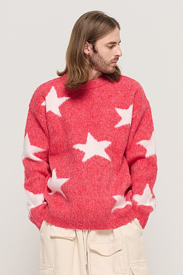 CARGOBROS - 스웨터 - PREMIUM GRAPHIC MOHAIR KNIT (RED)