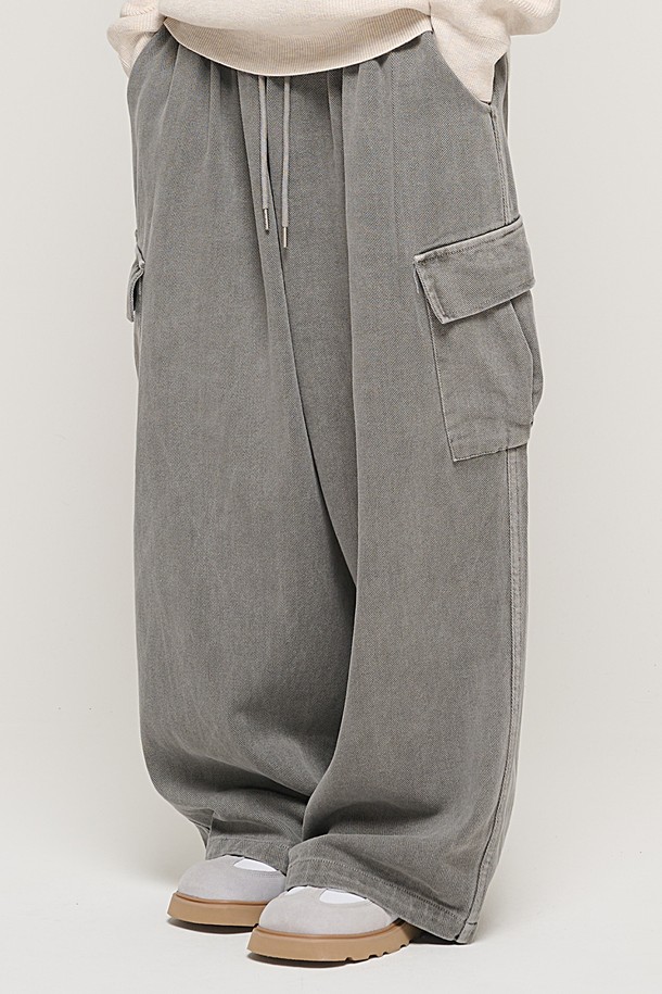 CARGOBROS - 캐주얼팬츠 - CB GAMENT BANDING BALLOON CARGO PANTS (GRAY)