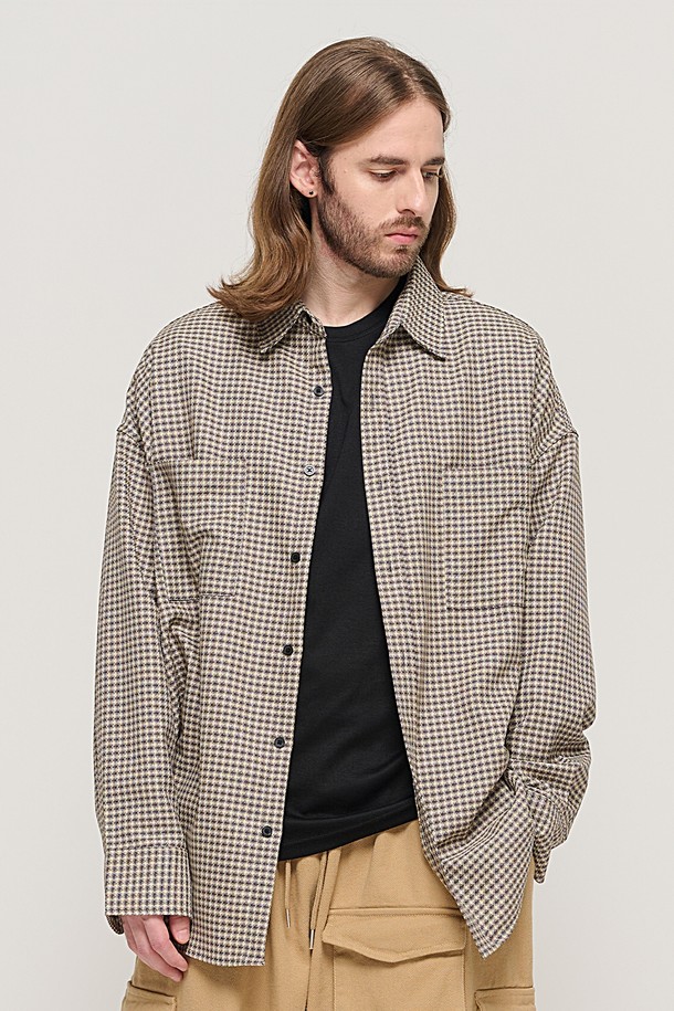 CARGOBROS - 긴팔셔츠 - WESTERN GINGHAM OVER CHECK SHIRT (BROWN)