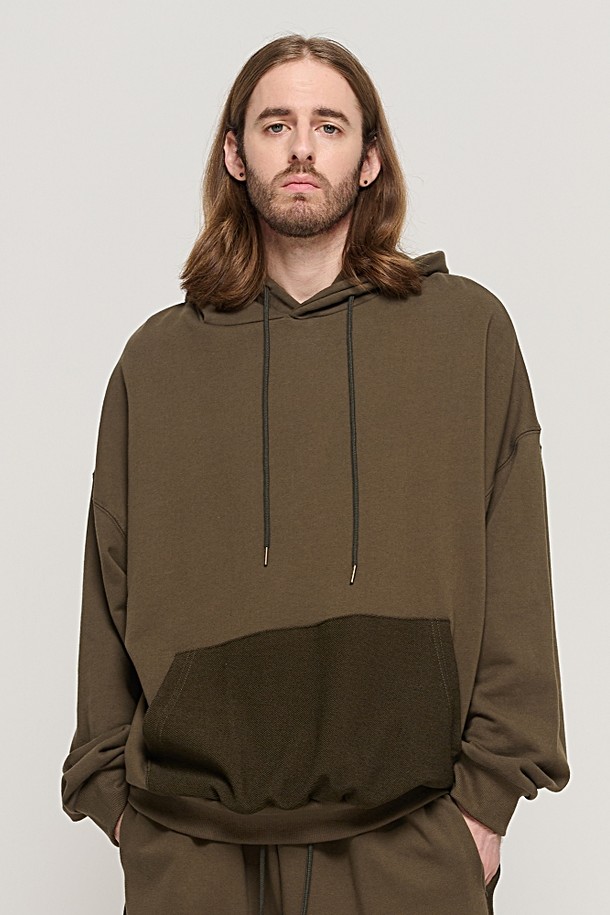 CARGOBROS - 후디 - Y2K STYLE BASIC OVERSIZED HOODIE T-SHIRT (KHAKI)