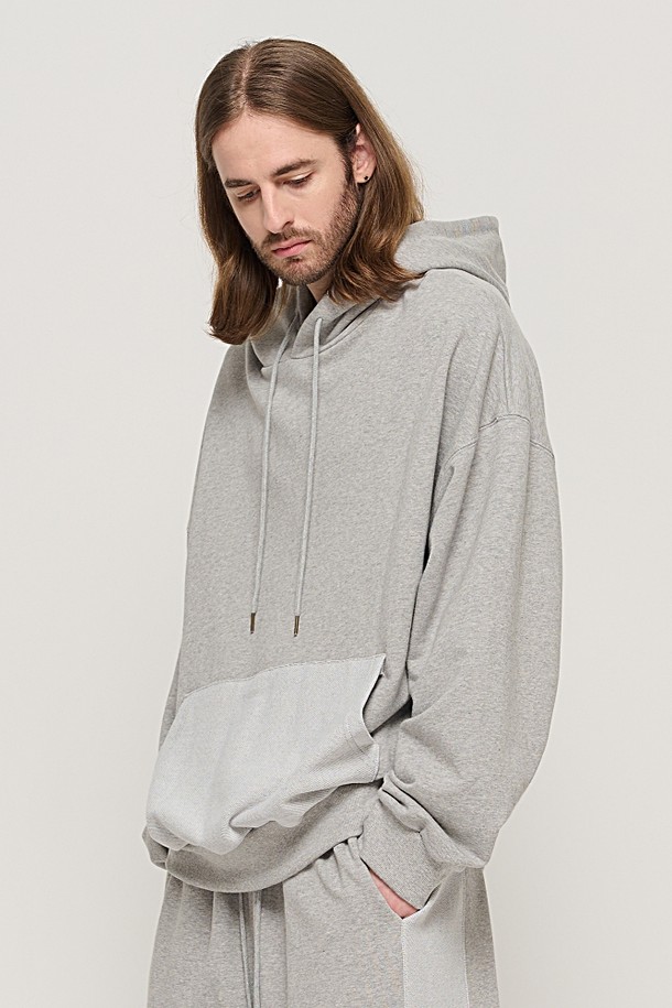 CARGOBROS - 후디 - Y2K STYLE BASIC OVERSIZED HOODIE T-SHIRT (GRAY)