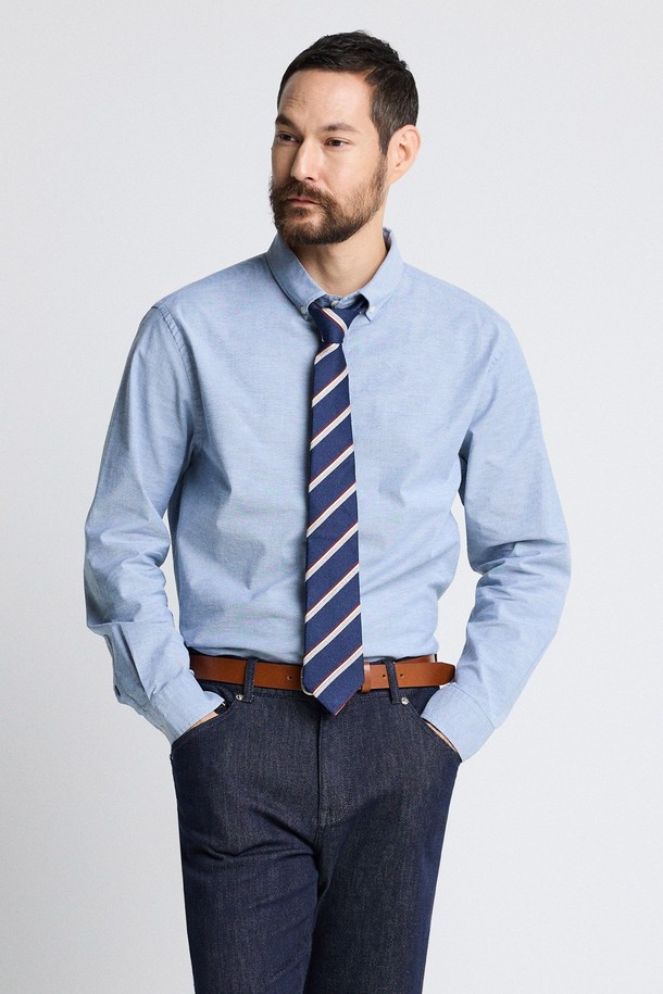 STCO - 긴팔셔츠 - Compact Stretch Oxford_블루 (Easy Fit)