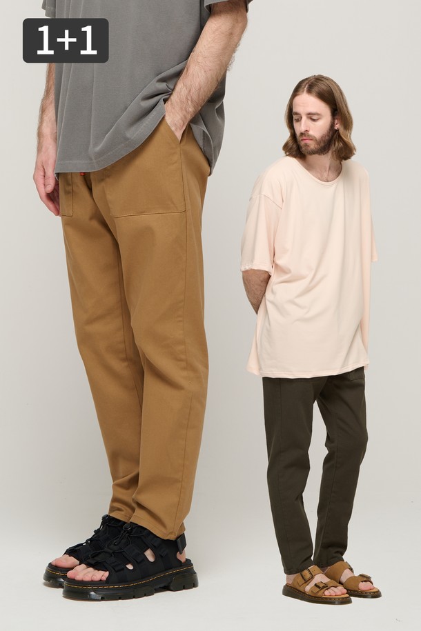 CARGOBROS - 캐주얼팬츠 - [1+1] CB - RELAX FIT COTTON FATIGUE PANTS (진베이지,진카키,연베이지 - 3 COLOR)