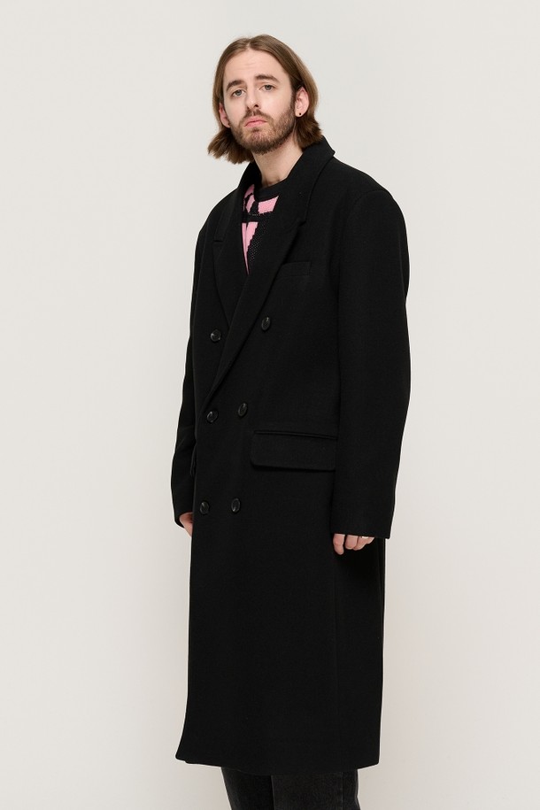 CARGOBROS - 코트 - SEMI OVER MAXI DOUBLE LONG COAT (BLACK)