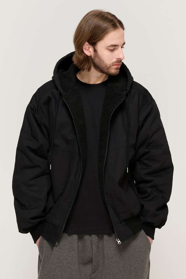 CARGOBROS - 블루종/점퍼 - WOOL OVER HOOD JUMPER (BLACK)