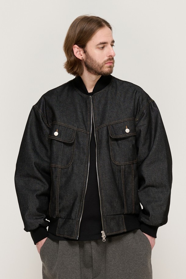 CARGOBROS - 블루종/점퍼 - NON-FACE DENIM BLOUSON WORK JUMPER (BLACK)