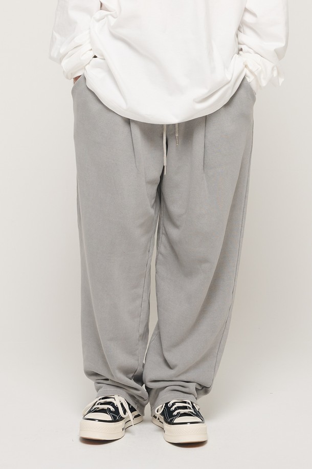 CARGOBROS - 캐주얼팬츠 - IN PIGMENT TRAINING WIDE STRAIGHT PANTS (LIGHT GARY)