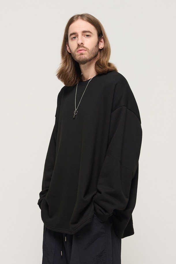 CARGOBROS - 스웨트셔츠 - COMFORT TRAINING LONG SLEEVE OVERSIZED BOX SWEATSHIRT (BLACK)