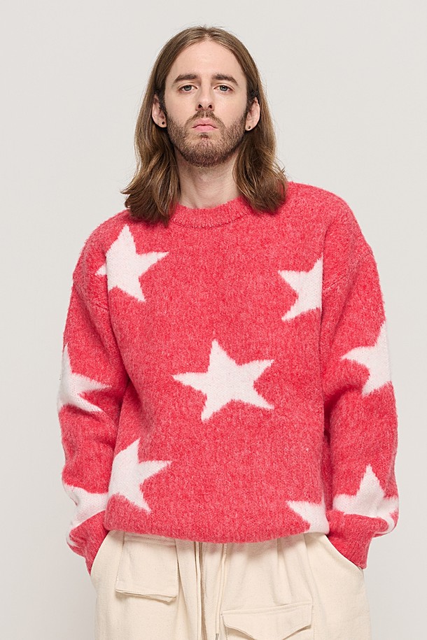 CARGOBROS - 스웨터 - PREMIUM GRAPHIC MOHAIR KNIT (RED)