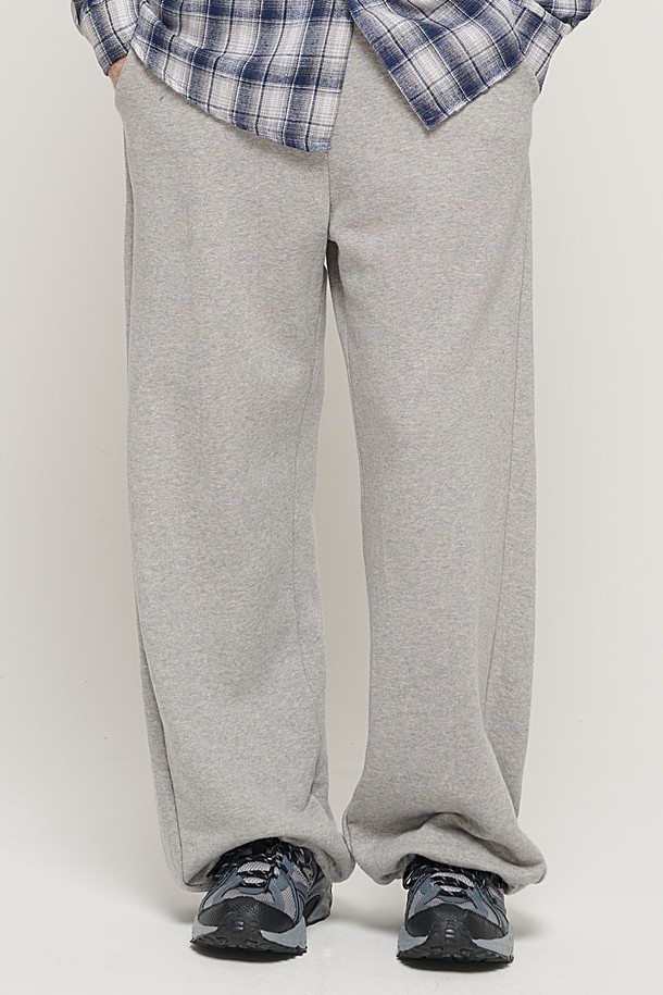 CARGOBROS - 캐주얼팬츠 - SIDE PINTUCK STANDARD SEMI-WIDE STRING PANTS (GRAY)