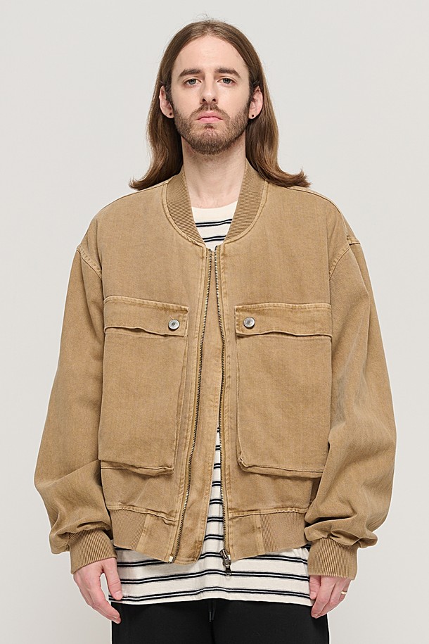 CARGOBROS - 블루종/점퍼 - VINTAGE PIGMENT POCKET POINT WORK JACKET (BROWN)