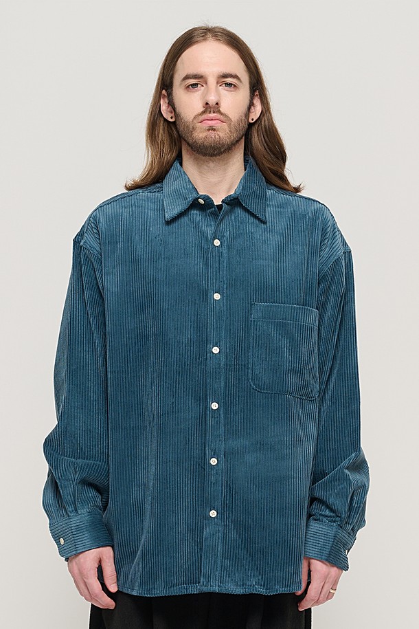 CARGOBROS - 긴팔셔츠 - Y2K STYLE CORDUROY OVER SHIRT (GREEN)