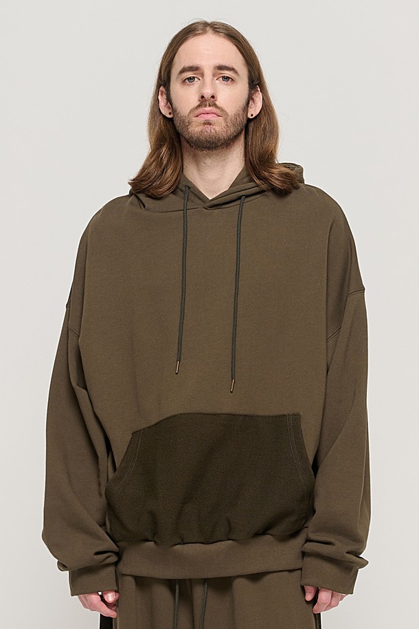 CARGOBROS - 후디 - Y2K STYLE BASIC OVERSIZED HOODIE T-SHIRT (KHAKI)