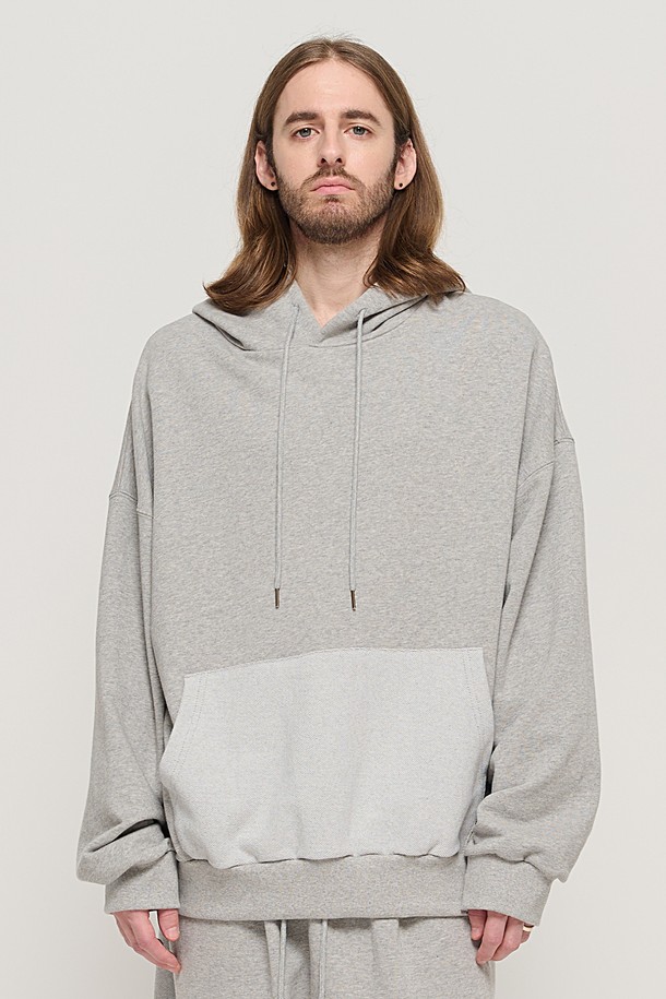 CARGOBROS - 후디 - Y2K STYLE BASIC OVERSIZED HOODIE T-SHIRT (GRAY)