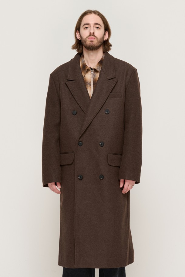 CARGOBROS - 코트 - SEMI OVER MAXI DOUBLE LONG COAT (BROWN)