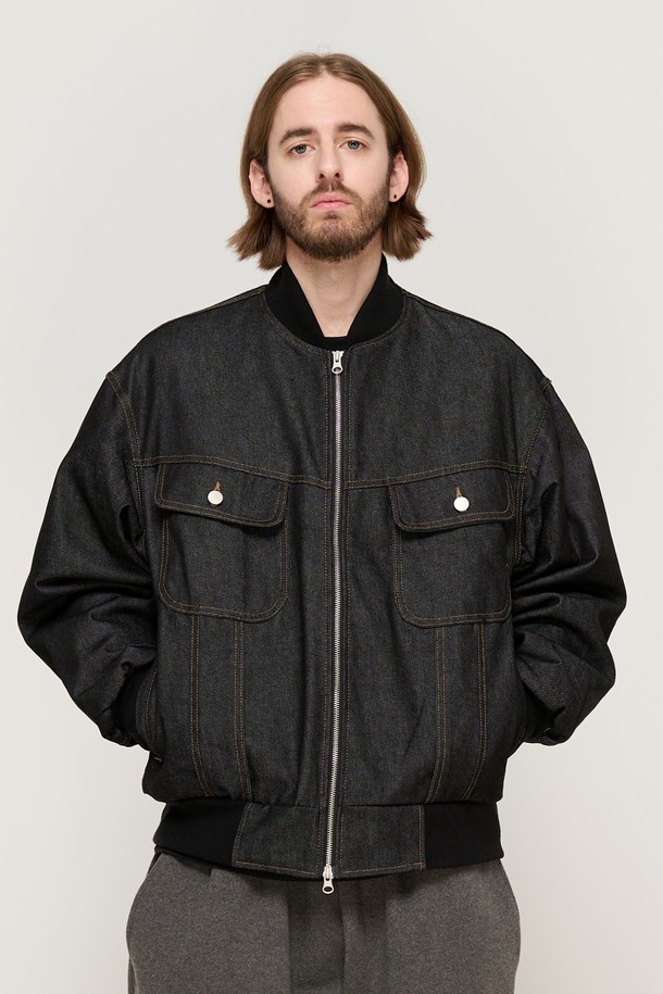 CARGOBROS - 블루종/점퍼 - NON-FACE DENIM BLOUSON WORK JUMPER (BLACK)