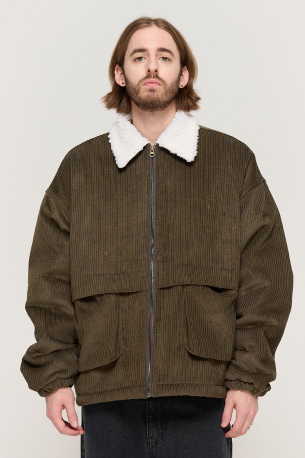 CARGOBROS - 블루종/점퍼 - CORDUROY TRACKER WOOL WOLK JUMPER (KHAKI)